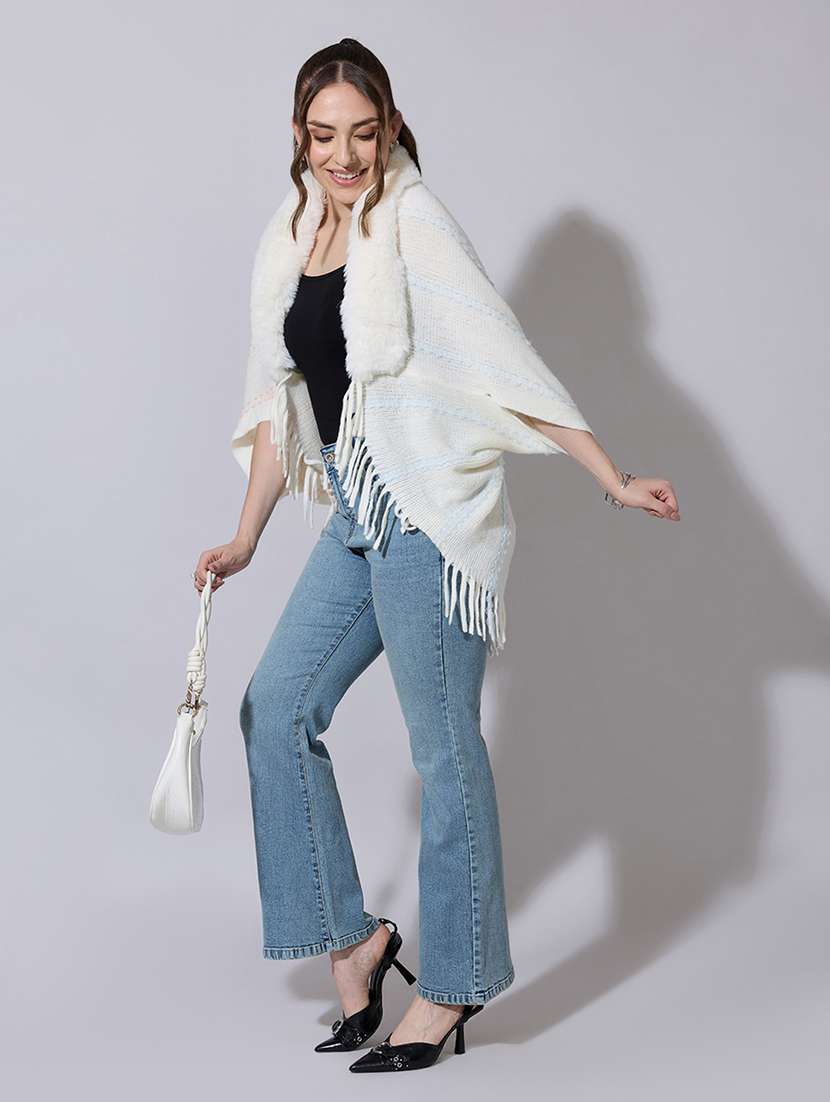 women solid fur detailed shrug - 22321808 -  Standard Image - 4
