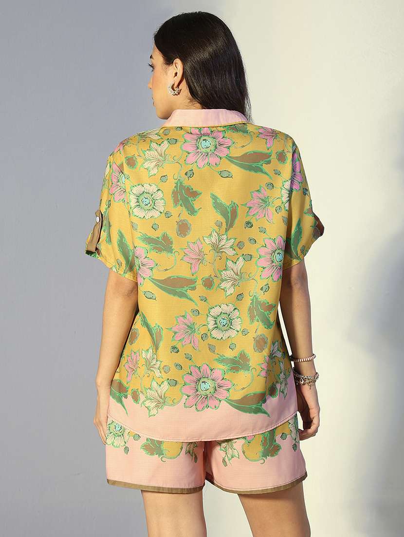 women floral print shirt & short co-ord set - 22321822 -  Standard Image - 1
