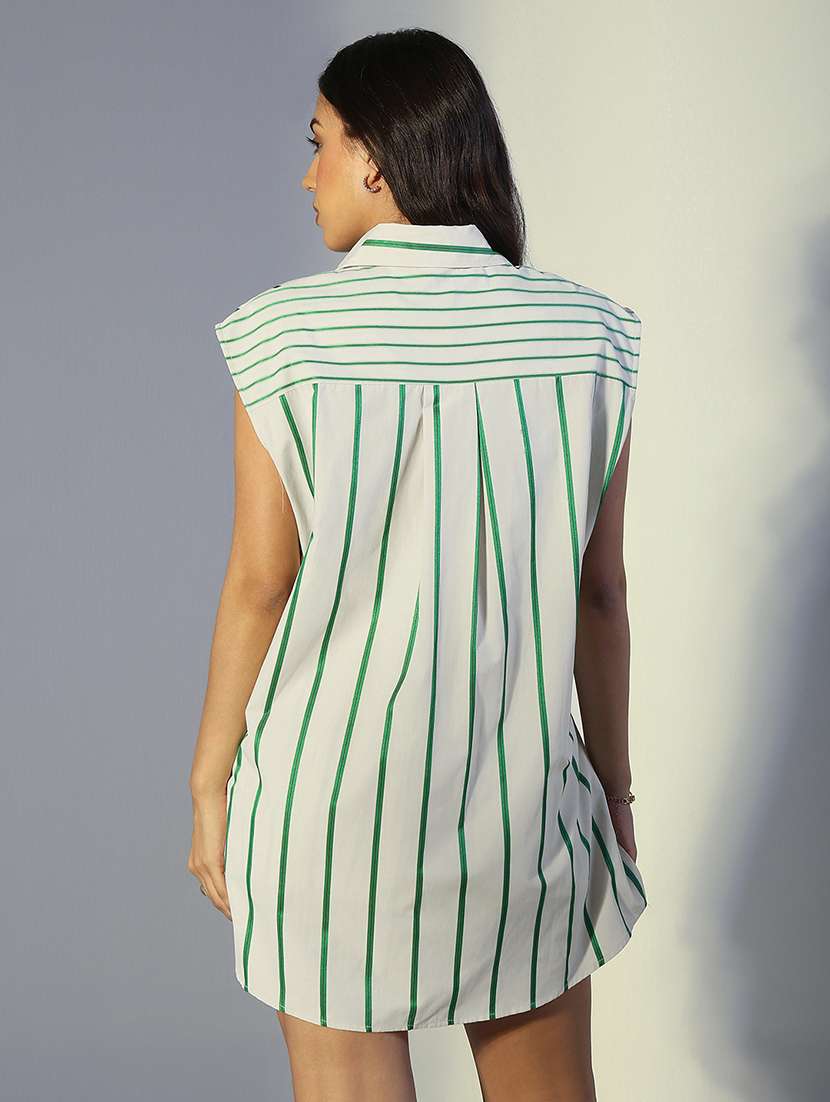 women striped shirt & shorts co-ord set - 22321832 -  Standard Image - 4