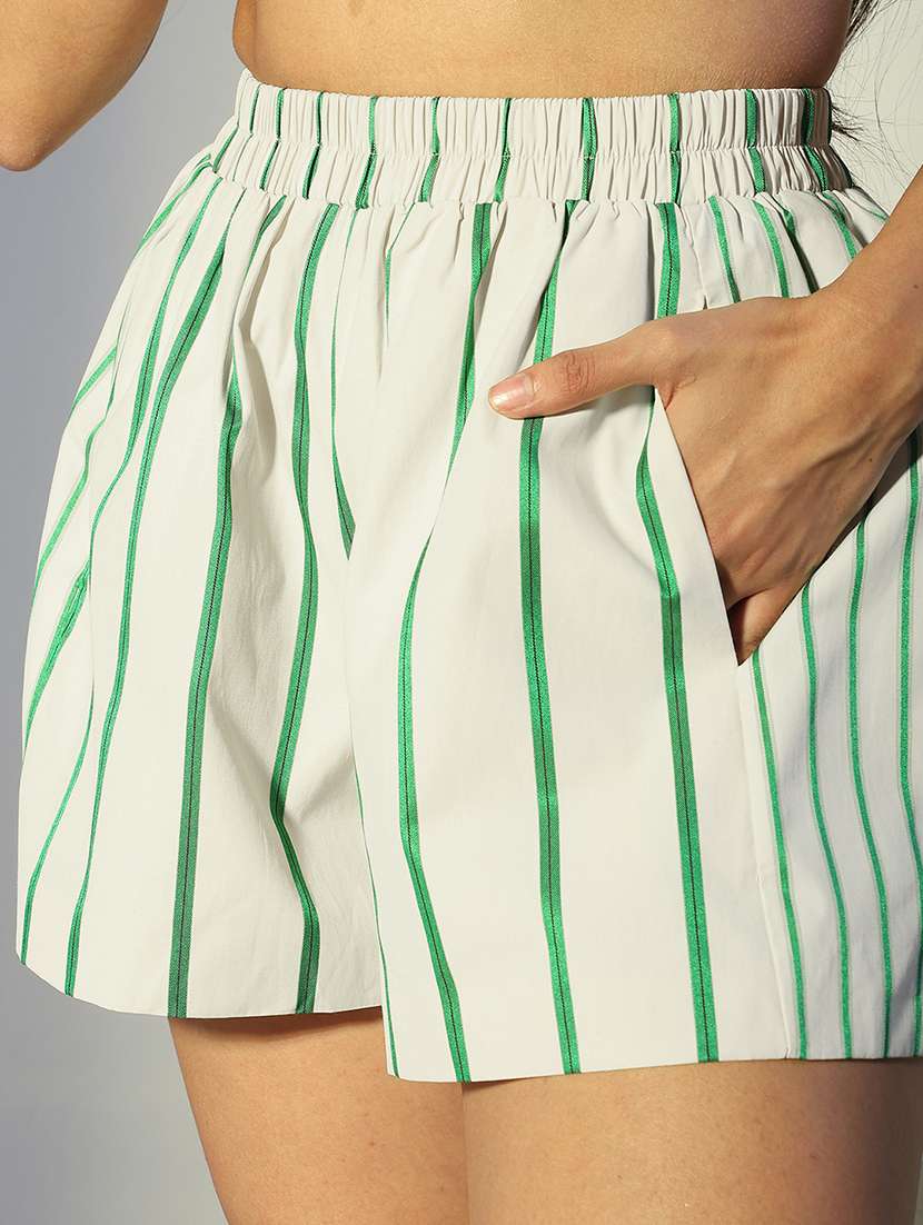 women striped shirt & shorts co-ord set - 22321832 -  Standard Image - 6