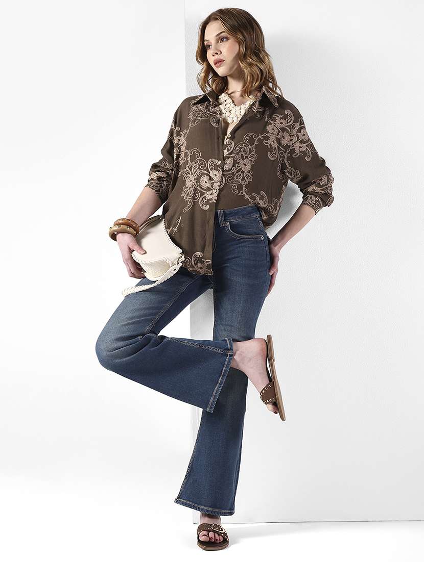 women embroidered collared long sleeve shirt - 22321843 -  Standard Image - 4