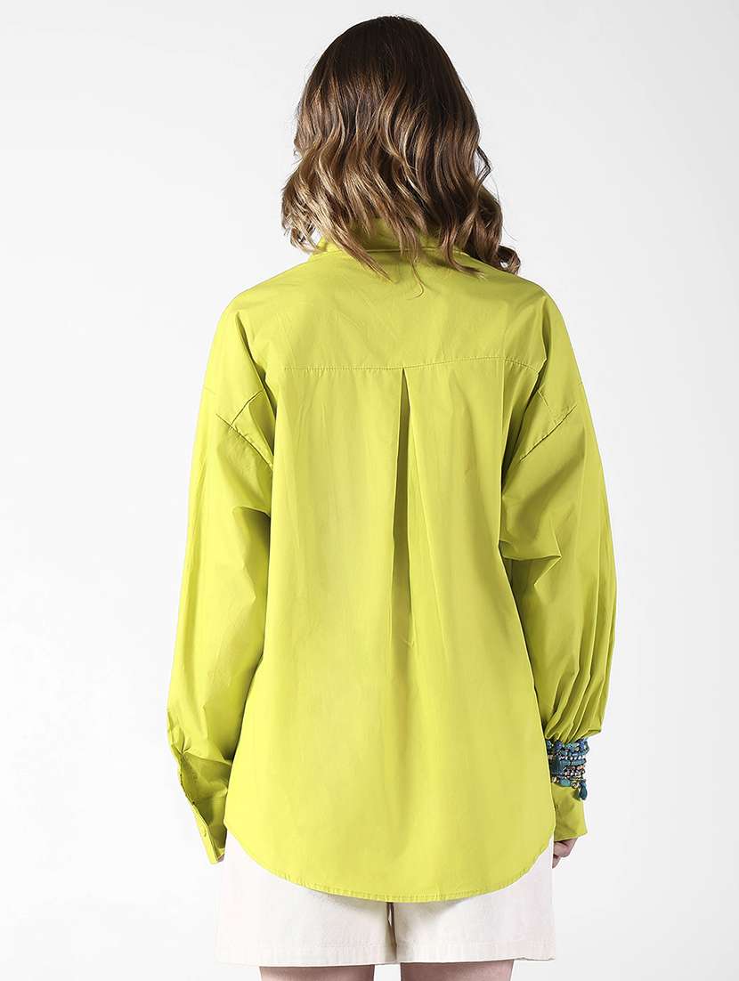women embroidered long sleeve oversized shirt - 22321850 -  Standard Image - 4