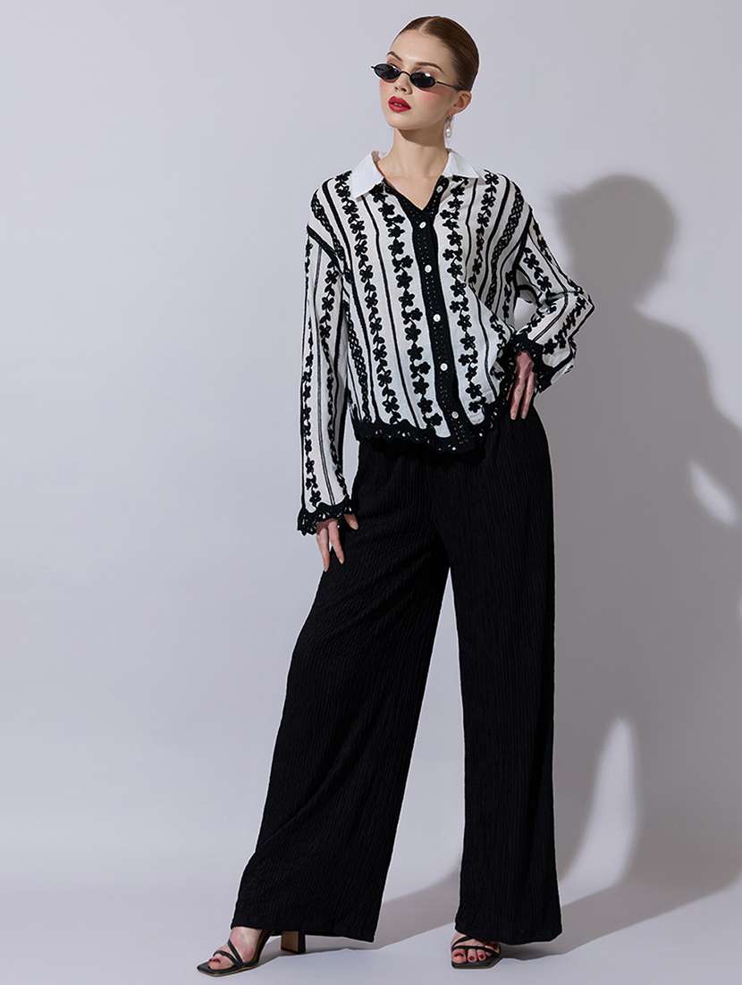 women embroidered collared long sleeve shirt - 22321883 -  Standard Image - 4