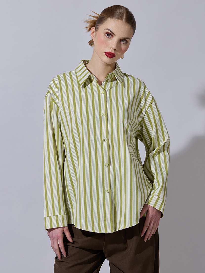 women striped long sleeve oversized shirt - 22321890 -  Standard Image - 1