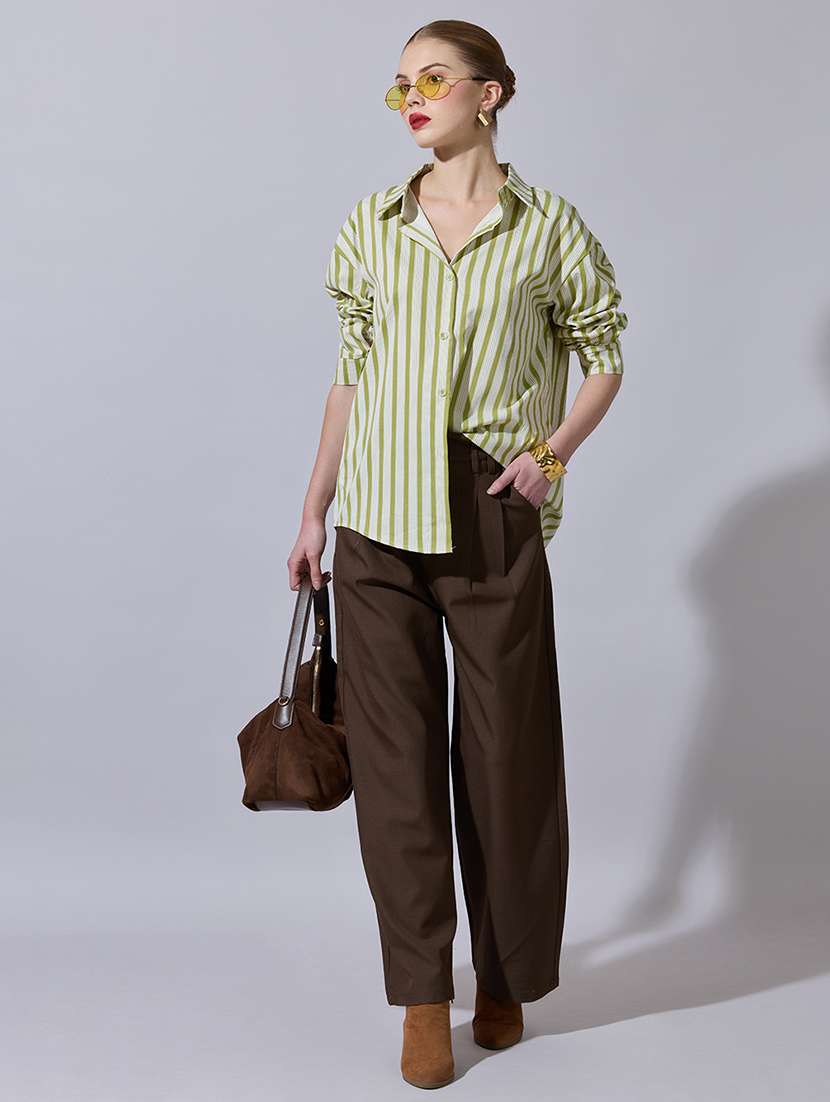 women striped long sleeve oversized shirt - 22321890 -  Standard Image - 4