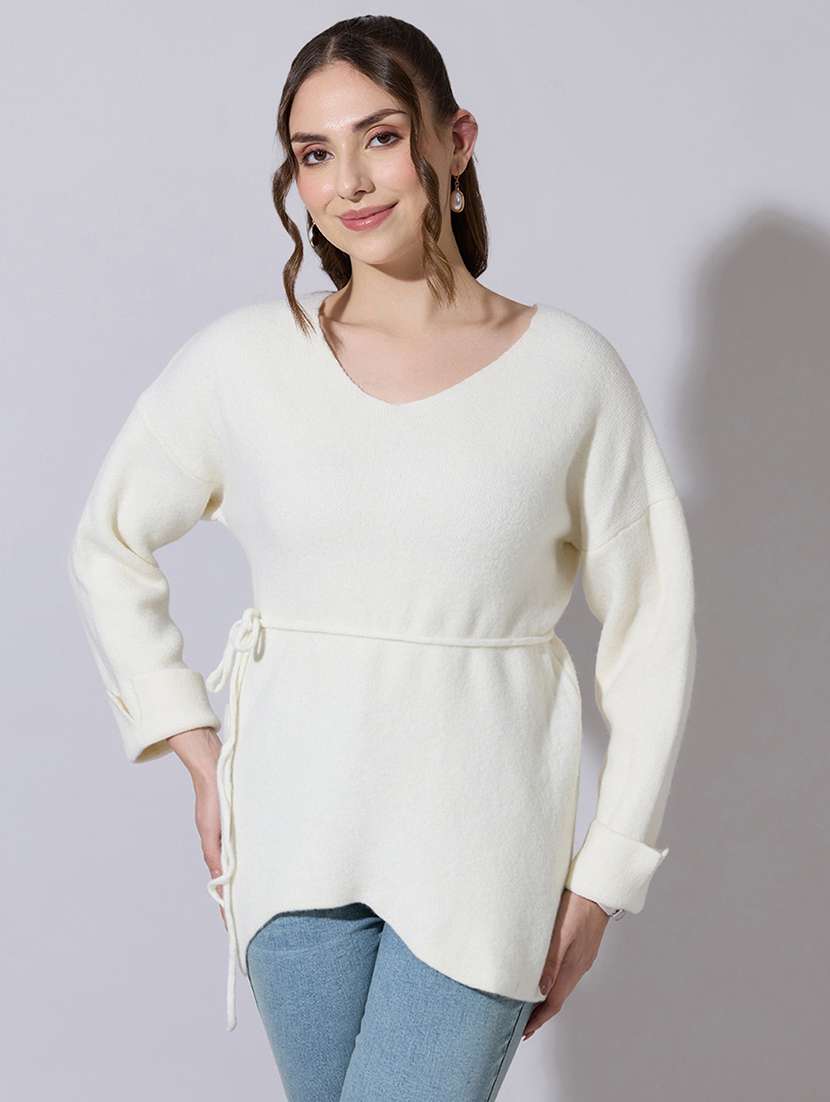 women solid long sleeve a-line top - 22321902 -  Standard Image - 1