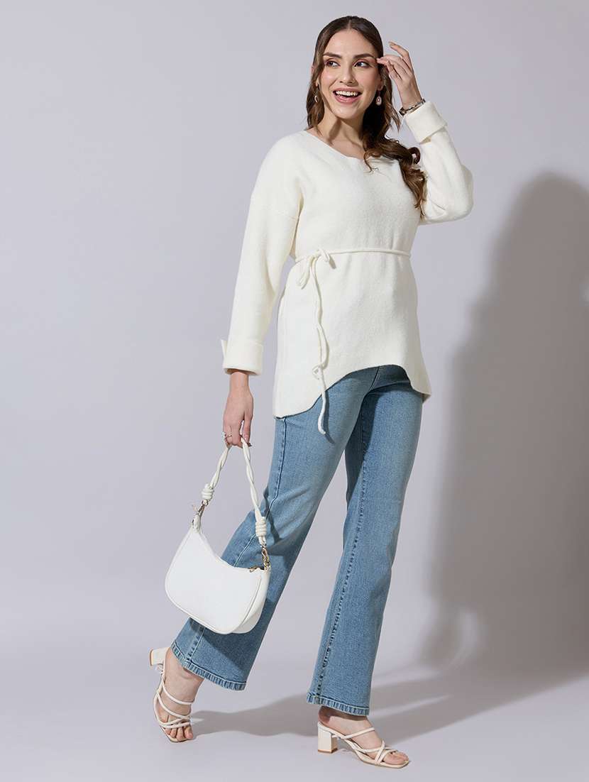 women solid long sleeve a-line top - 22321902 -  Standard Image - 4