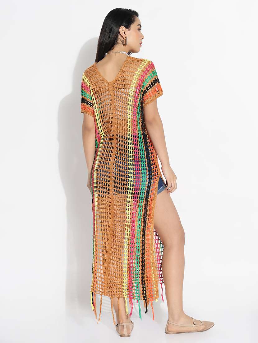 women self designed long crochet top - 22321937 -  Standard Image - 4