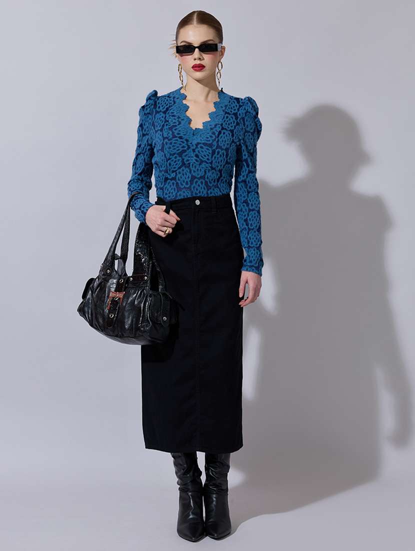 women self designed puff sleeve crop top - 22321952 -  Standard Image - 4