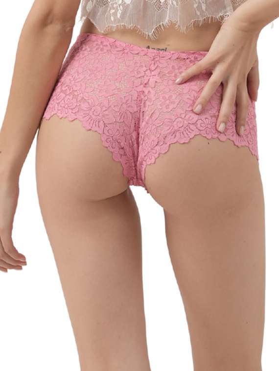 women pack of 3 solid mid rise lace boy shorts - 22321962 -  Standard Image - 4