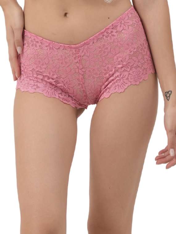 women pack of 6 solid lace boy shorts - 22321964 -  Standard Image - 1