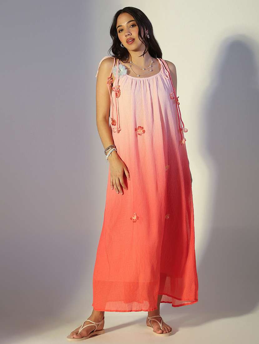 women ombre shoulder strap a-line dress - 22321967 -  Standard Image - 1