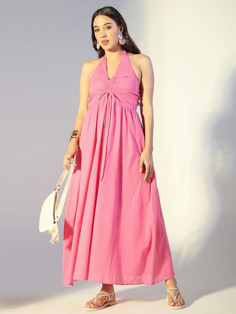 women ombre shoulder strap a-line dress