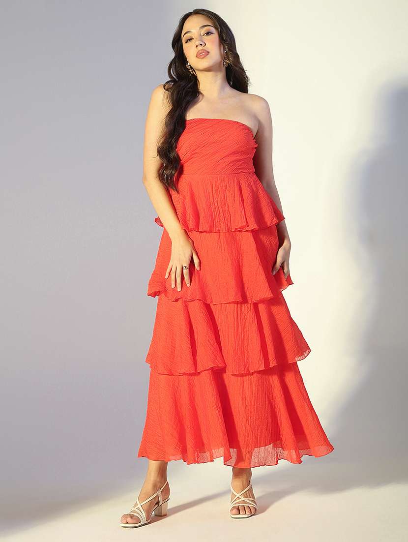 women solid sleeveless ruffle dress - 22321979 -  Standard Image - 1