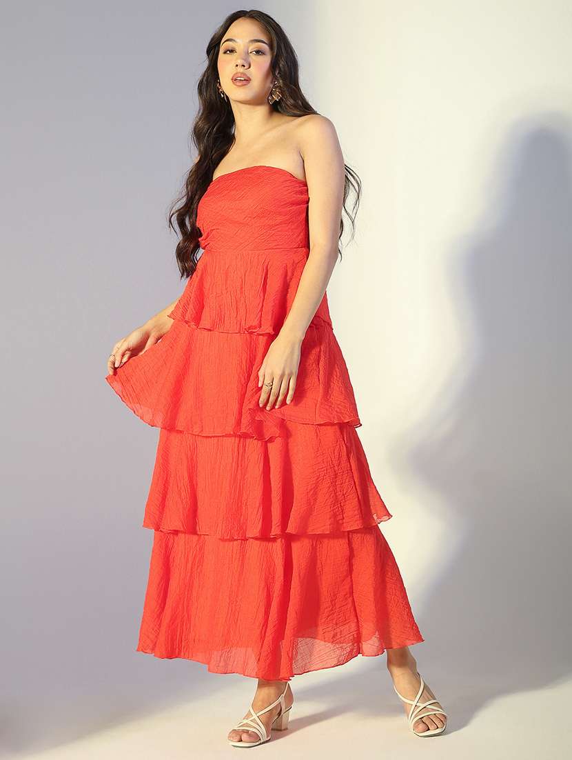 women solid sleeveless ruffle dress - 22321979 -  Standard Image - 4