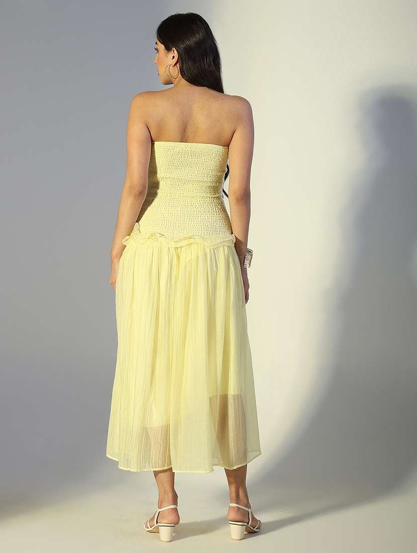 women solid sleeveless tube fit & flare dress - 22321987 -  Standard Image - 4