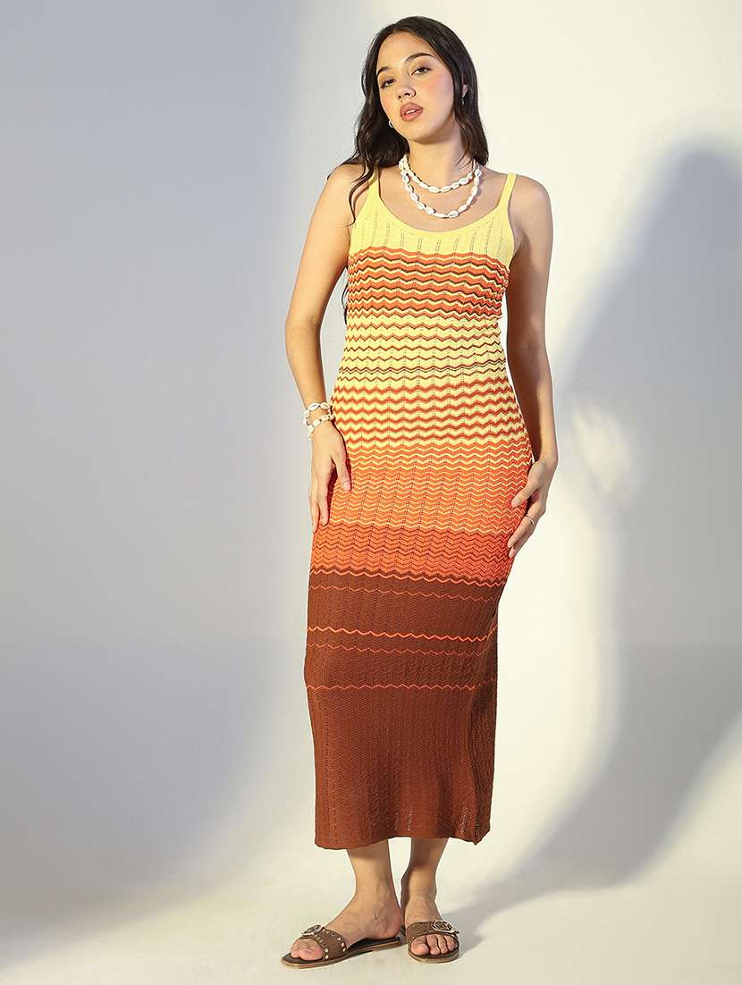 women printed shoulder strap bodycon dress - 22321991 -  Standard Image - 1