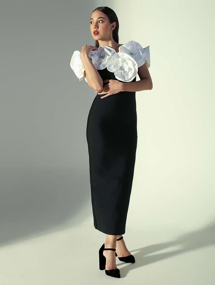 women embellished off shoulder bodycon dress