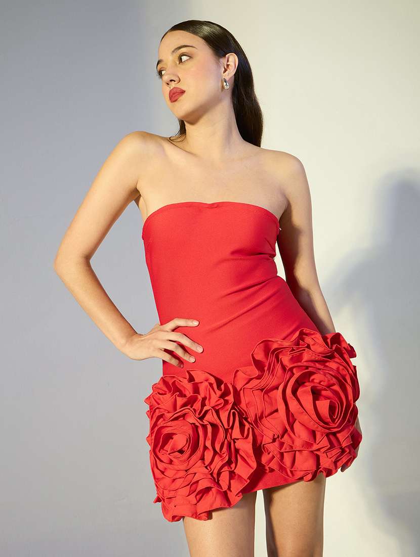 women solid tube bodycon dress