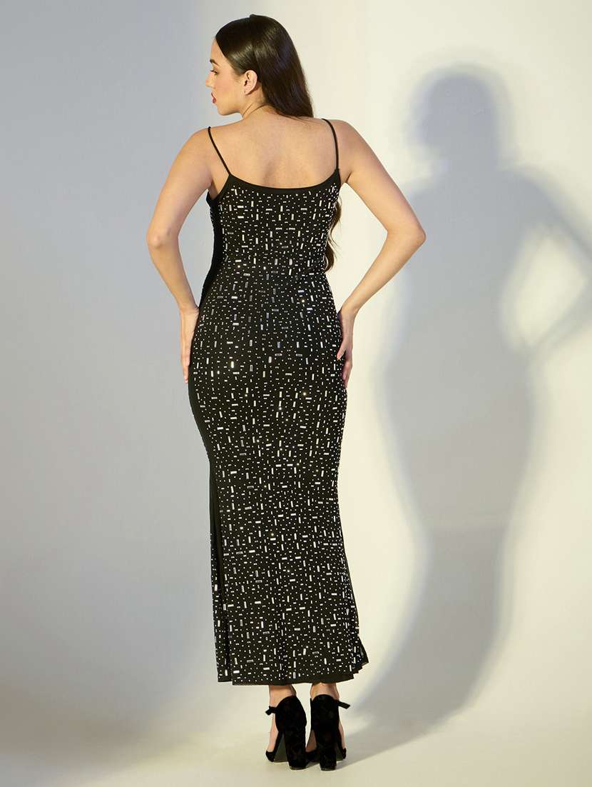 women sequined shoulder strap bodycon dress - 22322016 -  Standard Image - 4