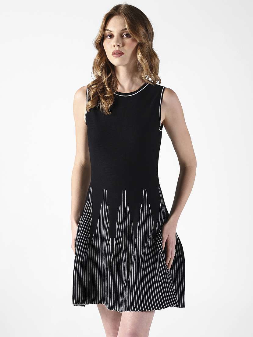 women printed sleeveless a-line dress - 22322035 -  Standard Image - 1