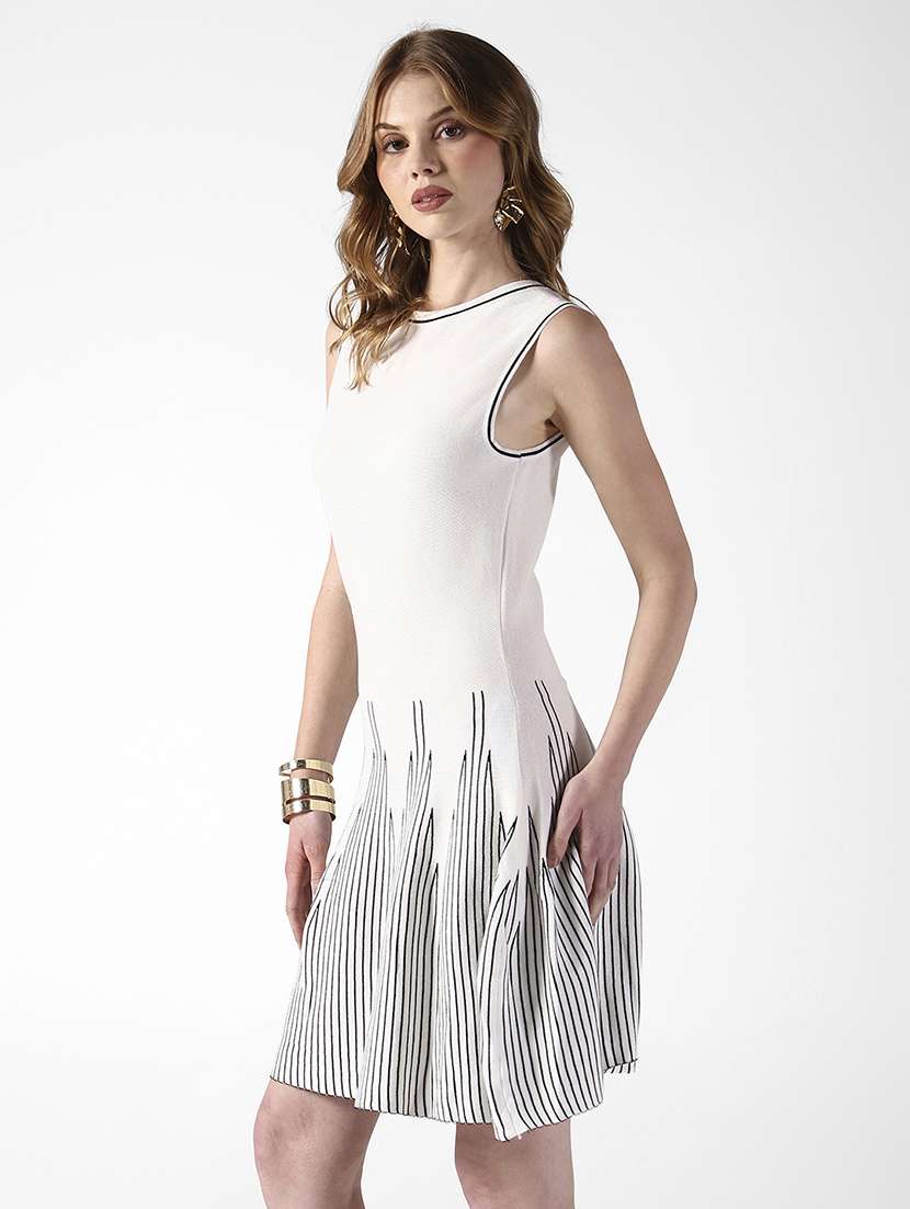 women striped sleeveless a-line dress - 22322036 -  Standard Image - 1