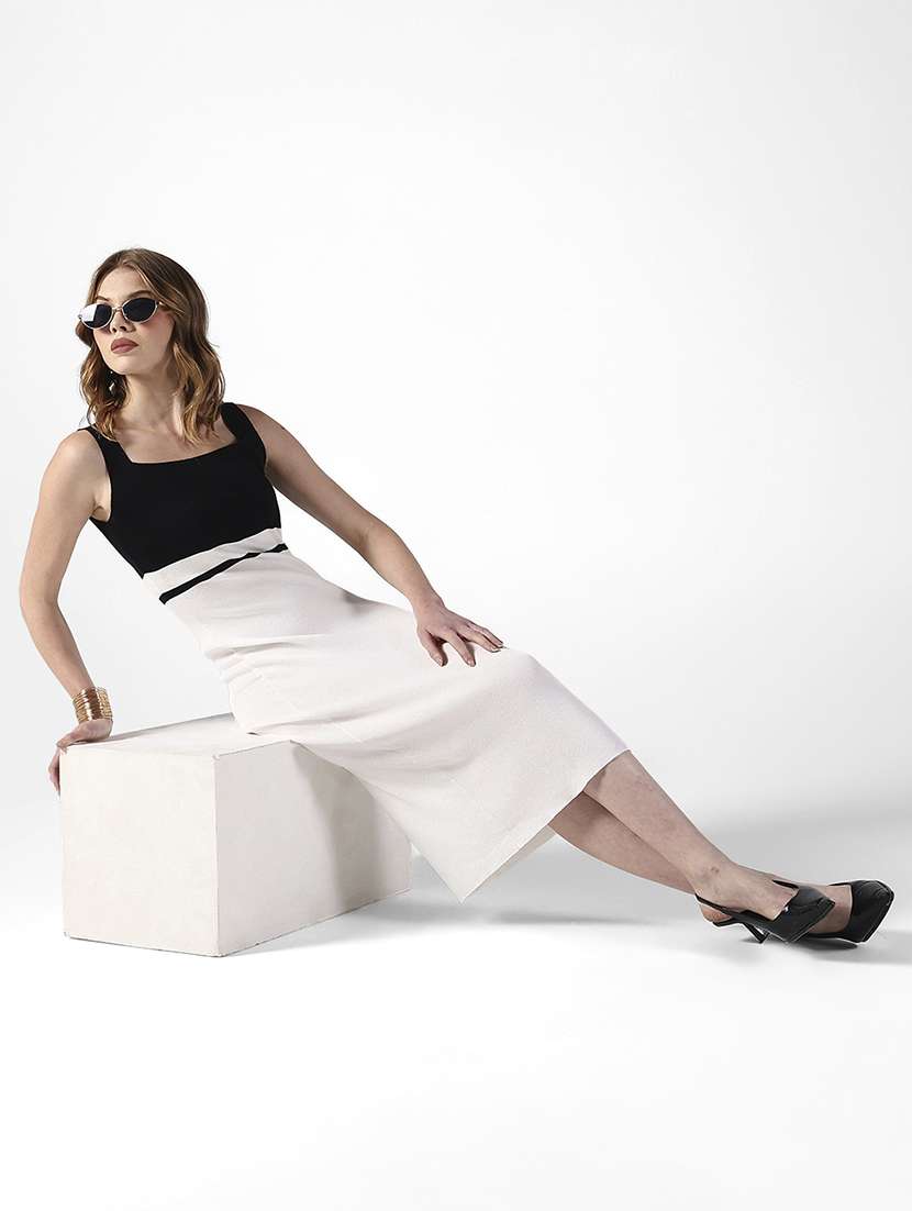 women color blocked sleeveless bodycon dress - 22322039 -  Standard Image - 1