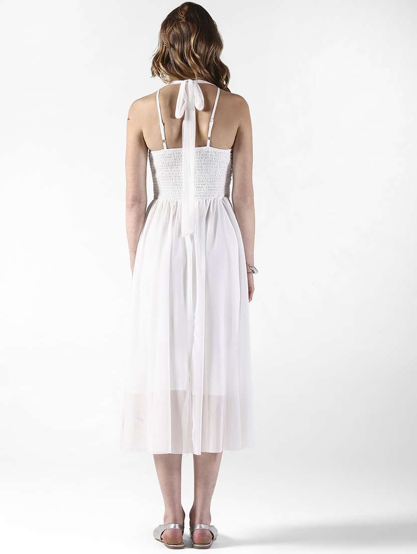 women embellsiged halter neck fit & flare dress - 22322048 -  Standard Image - 4