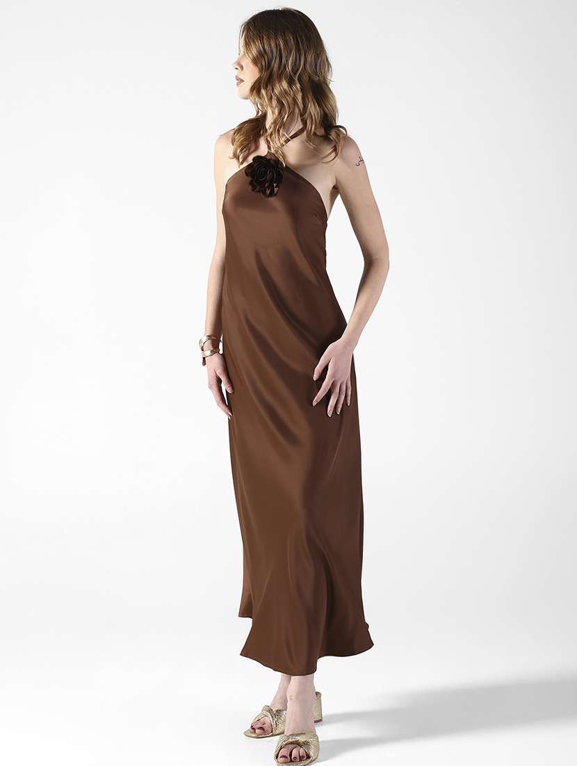 women solid halter neck sleeveless a-line dress - 22322050 -  Standard Image - 4