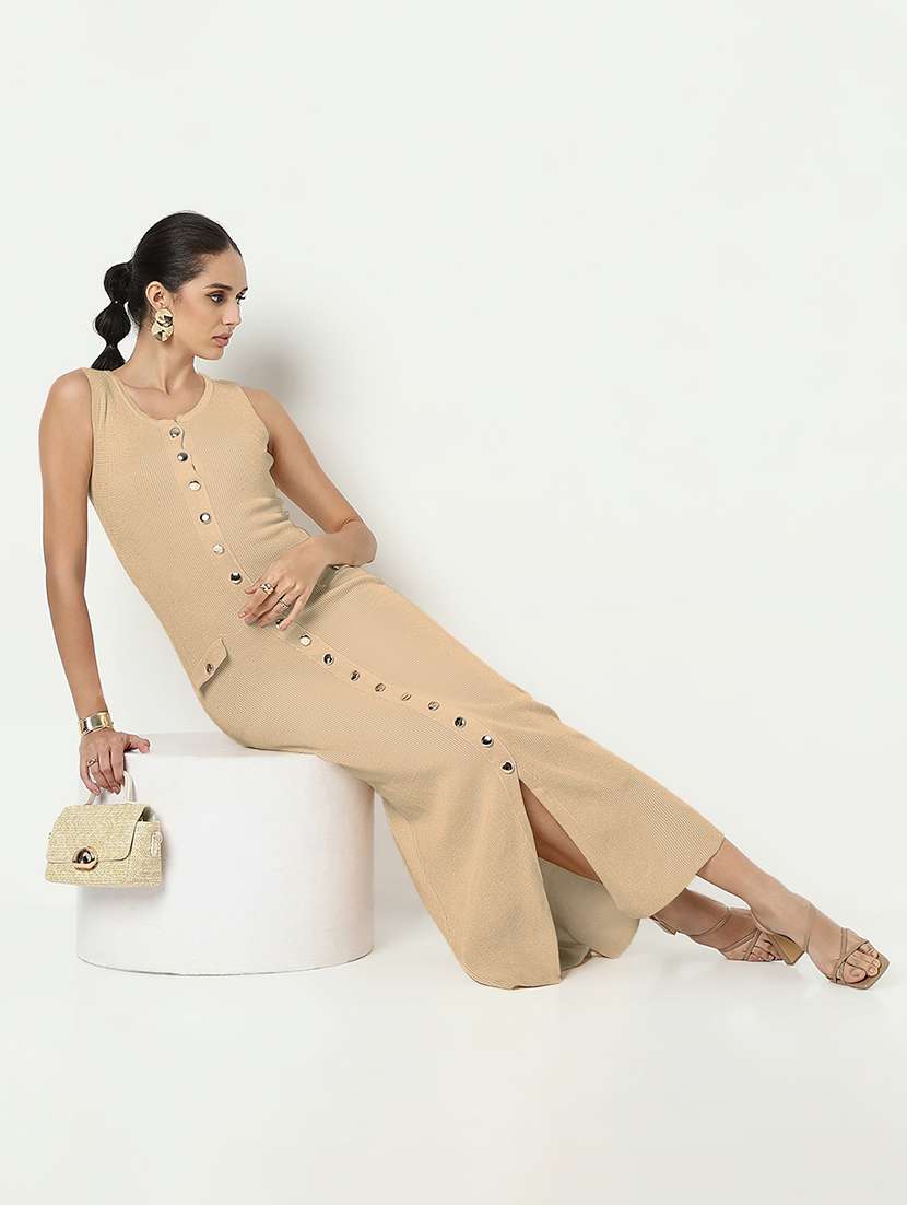 women solid sleeveless bodycon dress - 22322064 -  Standard Image - 1