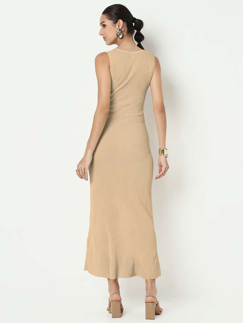 women solid sleeveless bodycon dress - 22322064 -  Standard Image - 4