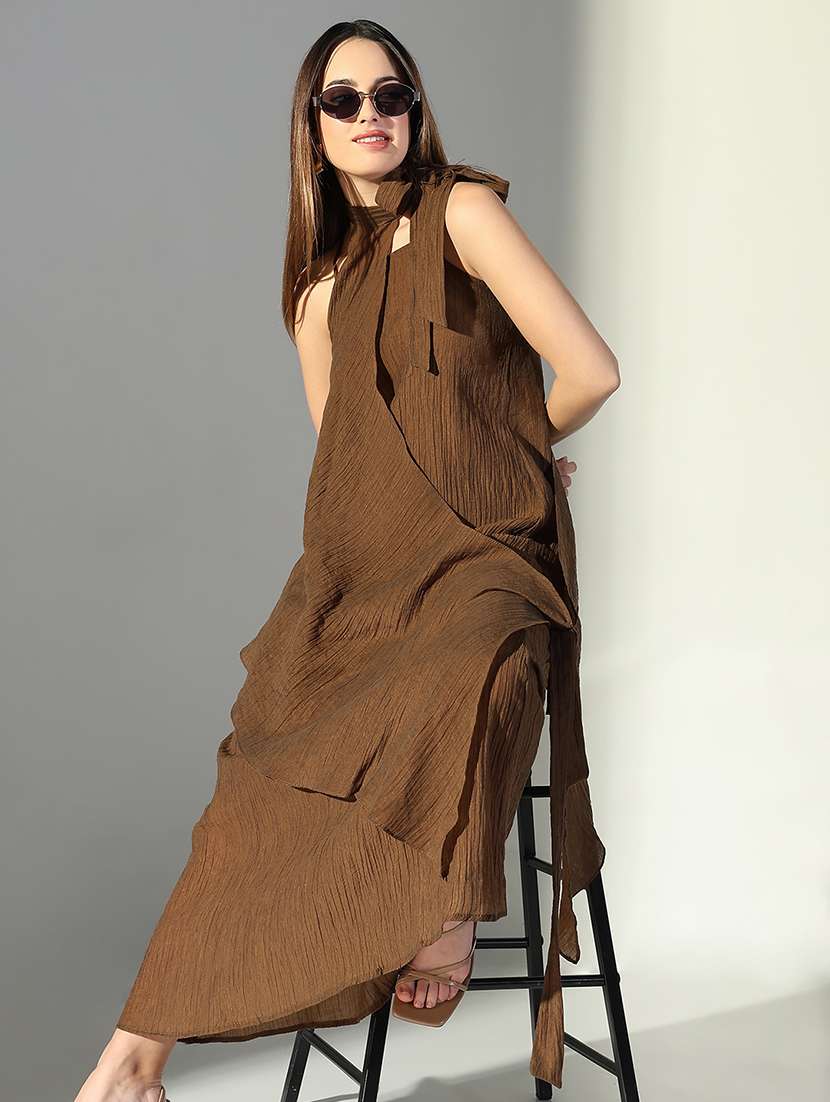 women solid shoulder strap a-line dress - 22322066 -  Standard Image - 1