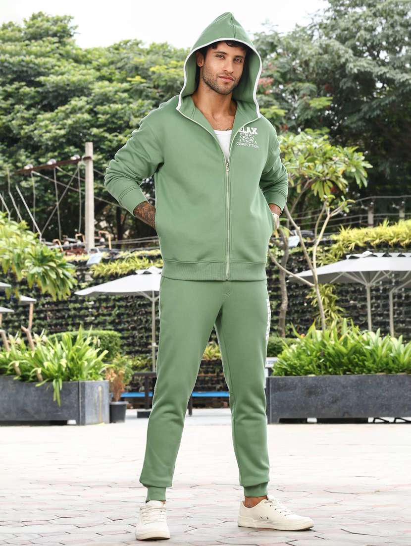 men typographic long sleeve full length track suit - 22322072 -  Standard Image - 1