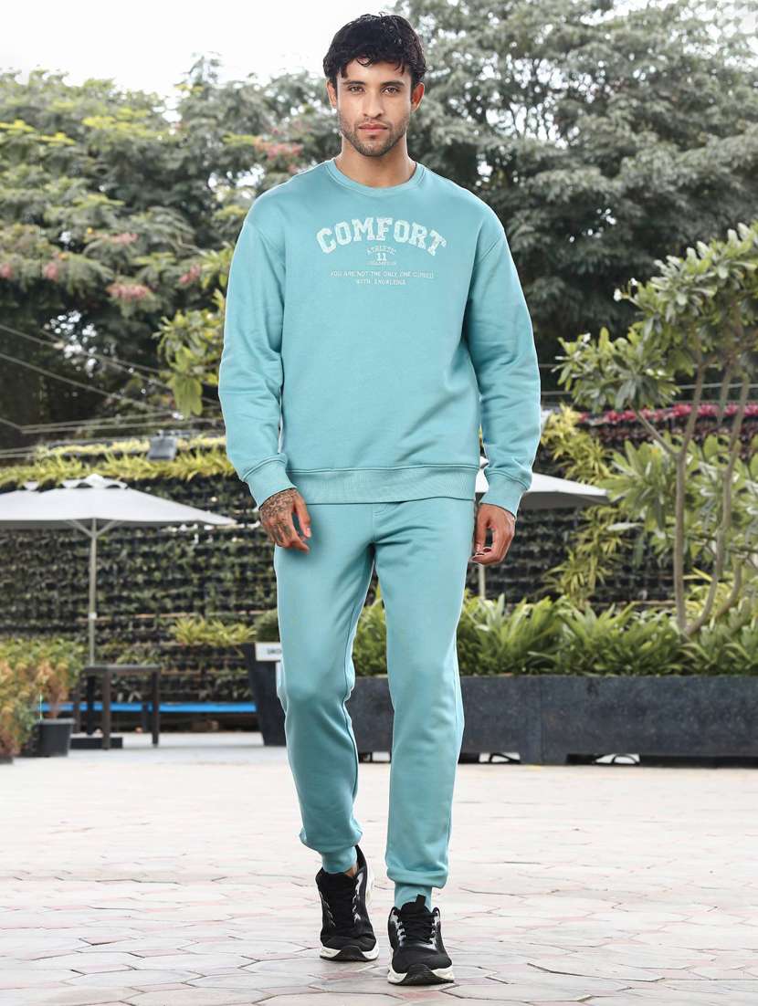 men typographic long sleeve full length track suit - 22322075 -  Standard Image - 1