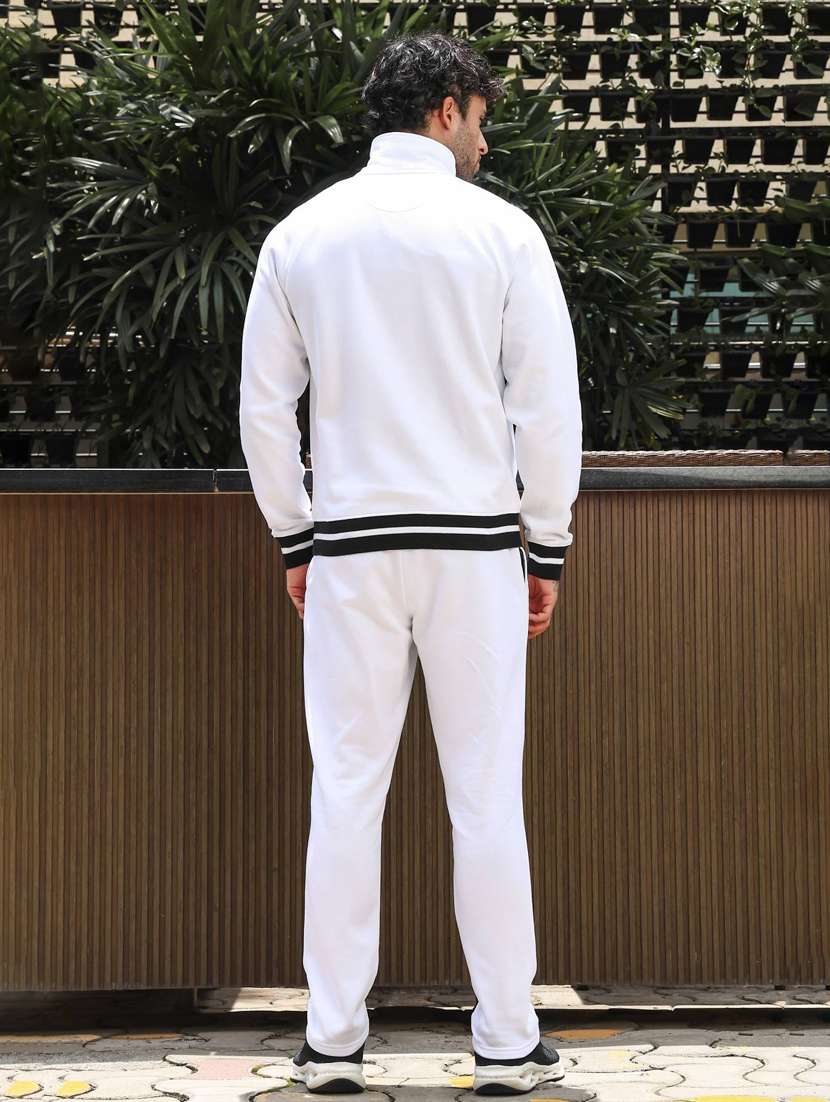 men solid long sleeve full length track suit - 22322089 -  Standard Image - 4