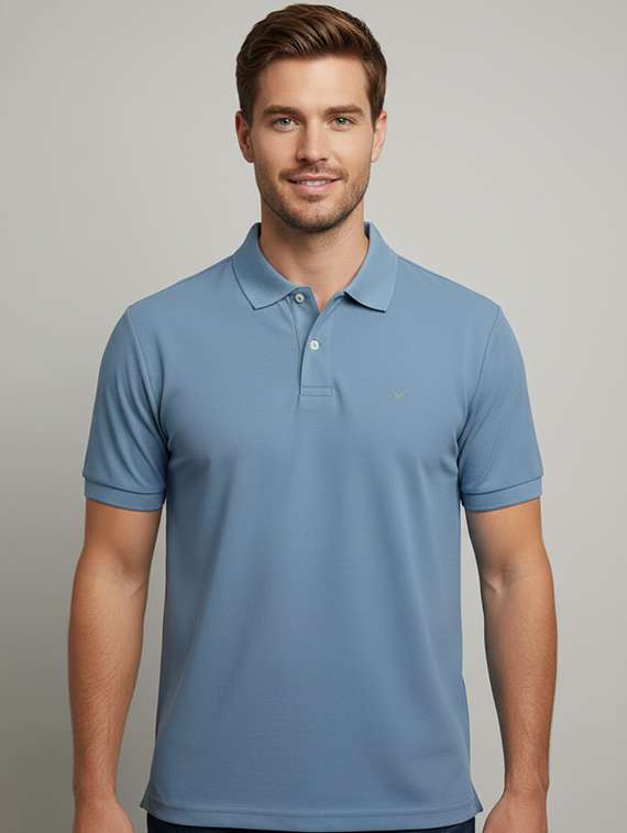 men solid short sleeve regular fit polo t-shirt