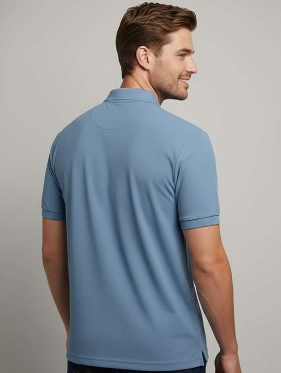 men solid short sleeve regular fit polo t-shirt - 22322090 -  Standard Image - 4