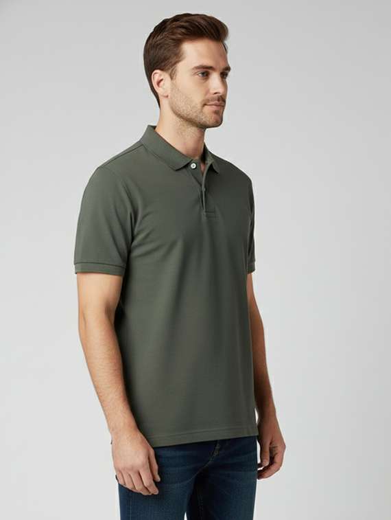 men solid short sleeve regular fit polo t-shirt - 22322092 -  Standard Image - 1
