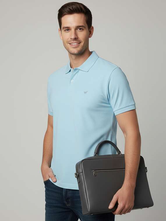men solid short sleeve regular fit polo t-shirt - 22322094 -  Standard Image - 1