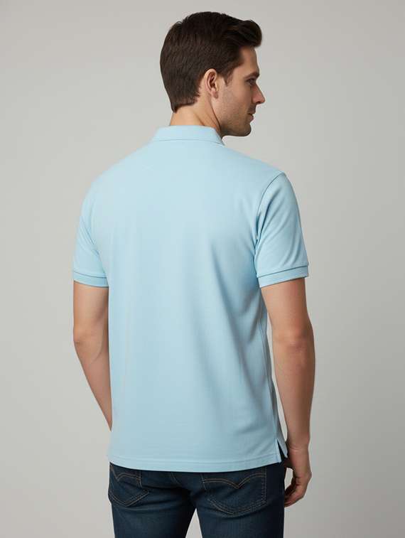 men solid short sleeve regular fit polo t-shirt - 22322094 -  Standard Image - 4