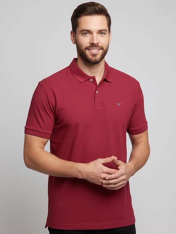 men solid short sleeve regular fit polo t-shirt