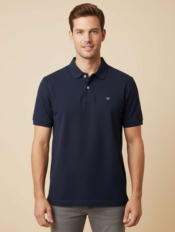 men solid short sleeve regular fit polo t-shirt