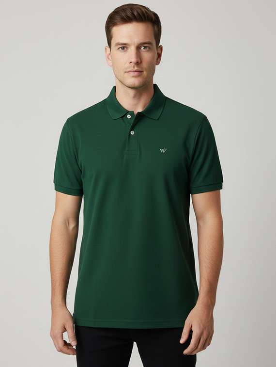 men solid short sleeve regular fit polo t-shirt