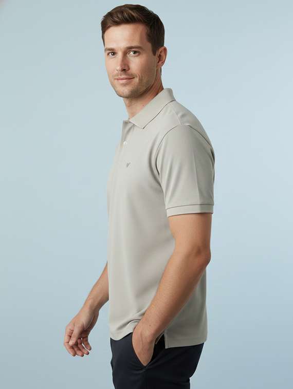 men solid short sleeve regular fit polo t-shirt - 22322100 -  Standard Image - 1
