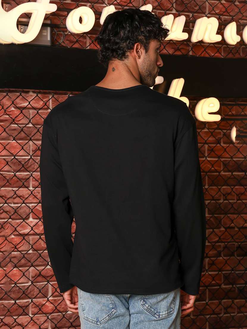 men chest print long sleeve regular fit t-shirt - 22322107 -  Standard Image - 4