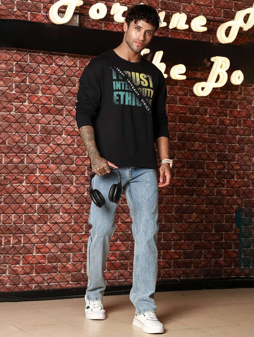 men chest print long sleeve regular fit t-shirt - 22322107 -  Standard Image - 6