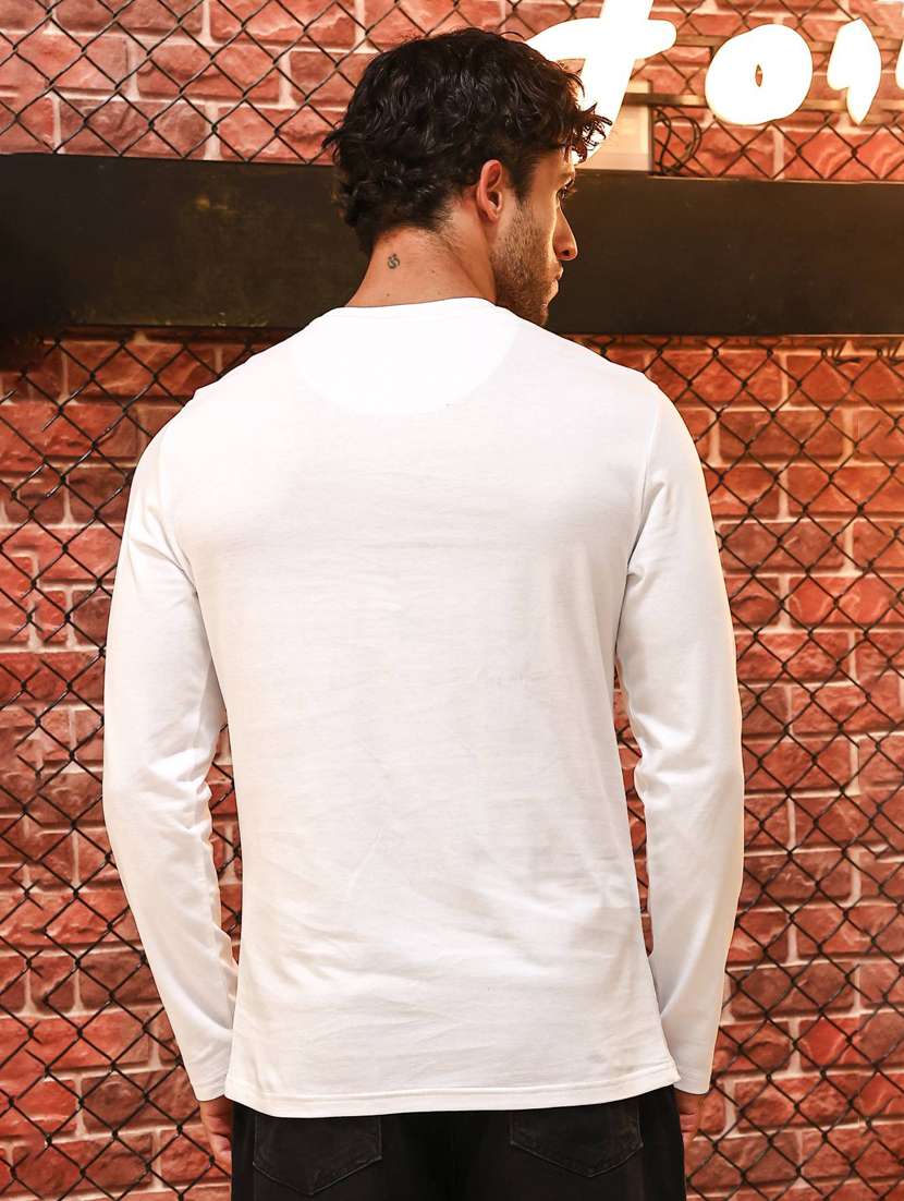 men chest print long sleeve regular fit t-shirt - 22322110 -  Standard Image - 4