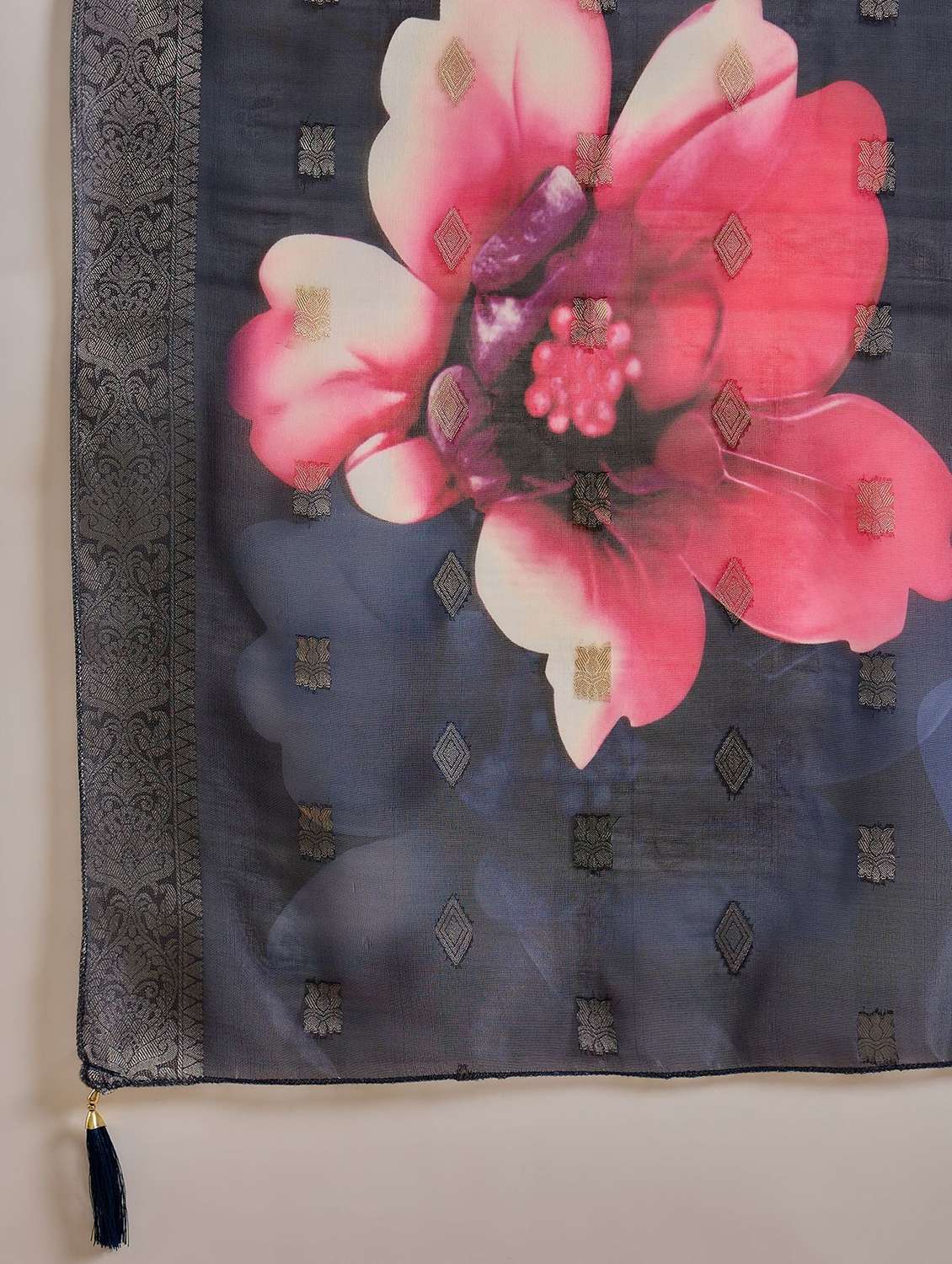 women solid with work three quarter sleeve kurta pant with dupatta set - 22322115 -  Standard Image - 4