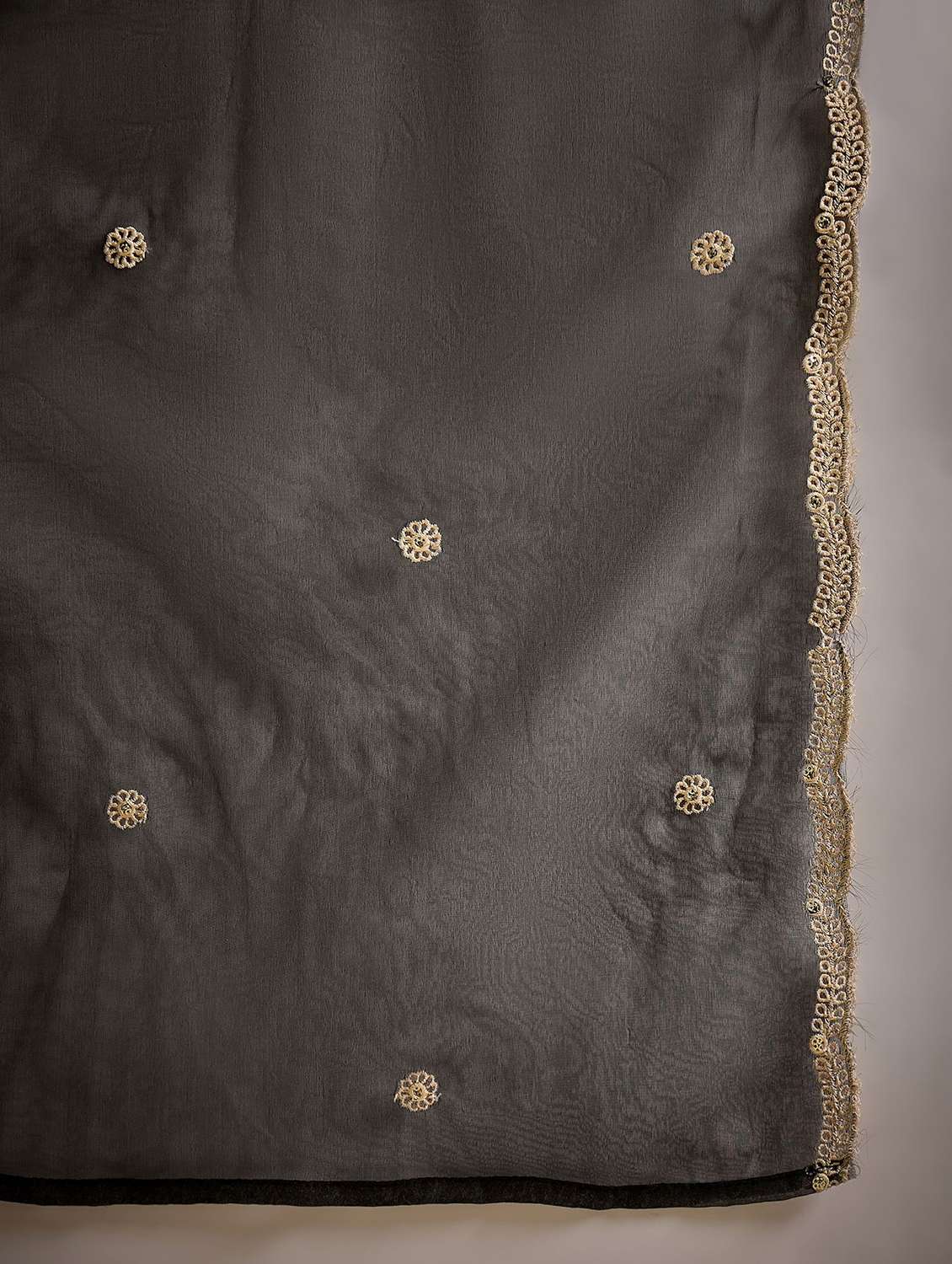 women solid with work three quarter sleeve kurta pant with dupatta set - 22322161 -  Standard Image - 4