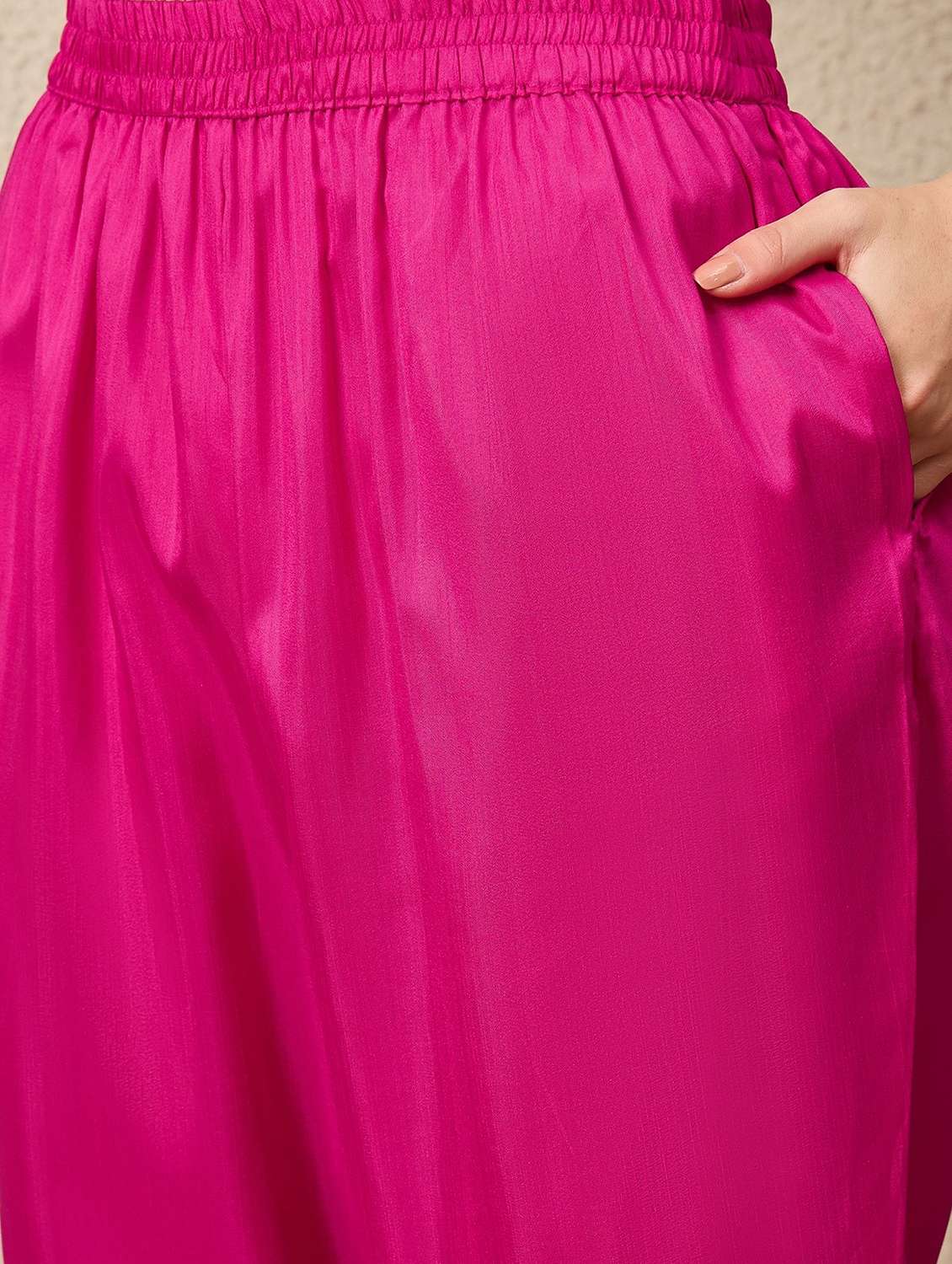 women solid with work three quarter sleeve kurta pant with dupatta set - 22322201 -  Standard Image - 4